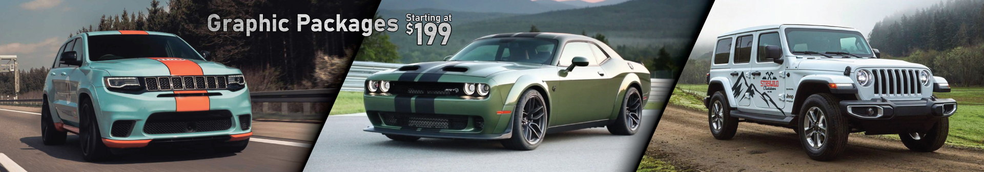 Partial Wraps, spot graphics, print cut decals, and more starting at $199